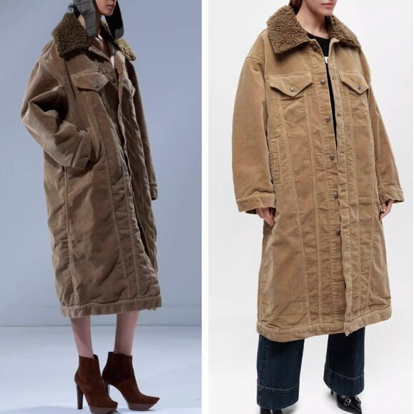 R13 Jackets & Blazers - NWT R13 Kat Trucker Long Coat - Heavy Tan Cord